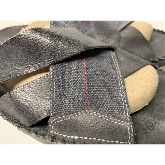 Mens Pikolinos Sandals Slides Size 45 - US 11/12 Gray Leather Canvas Cross Strap main image 9